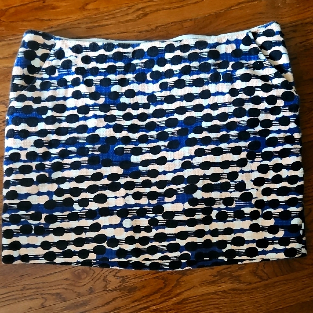 Diane von Furstenberg Stylish Blue Pink and Black Patterned Skirt